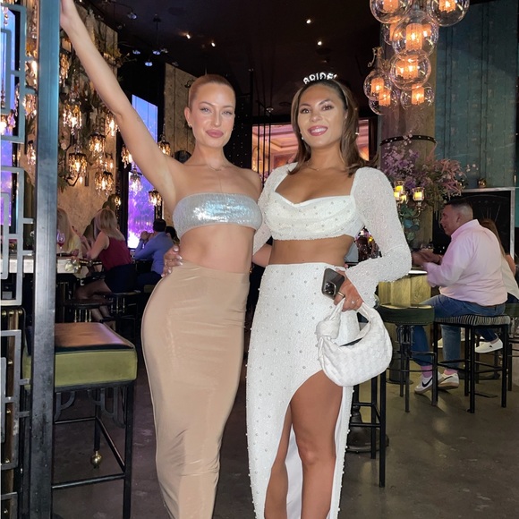 Oh Polly 2 Piece Bordeaux Crop & Maxi Size M - worn once - Picture 5 of 5